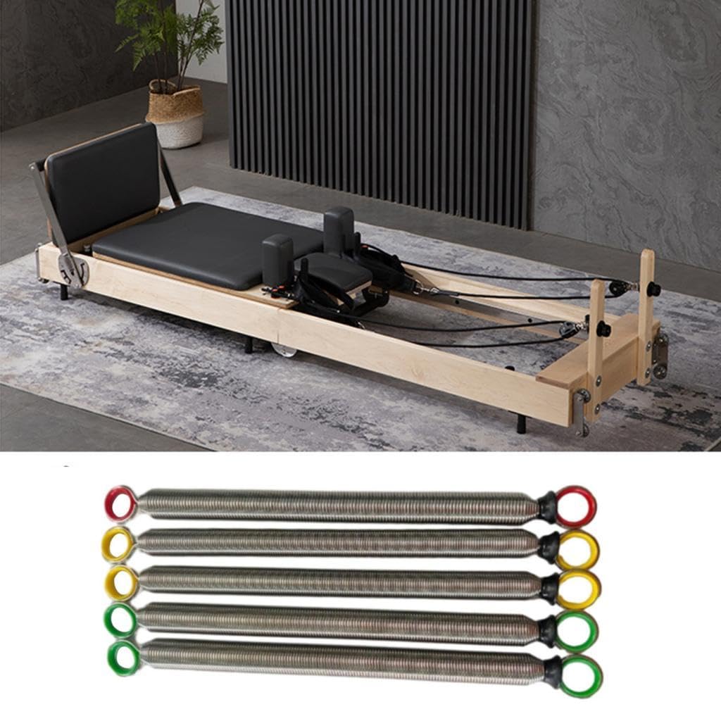 F Fityle 5 Pezzi Pilates Reformer Accessori per Attrezzature Pilates Filo di Yoga Molla di Tensione in Acciaio