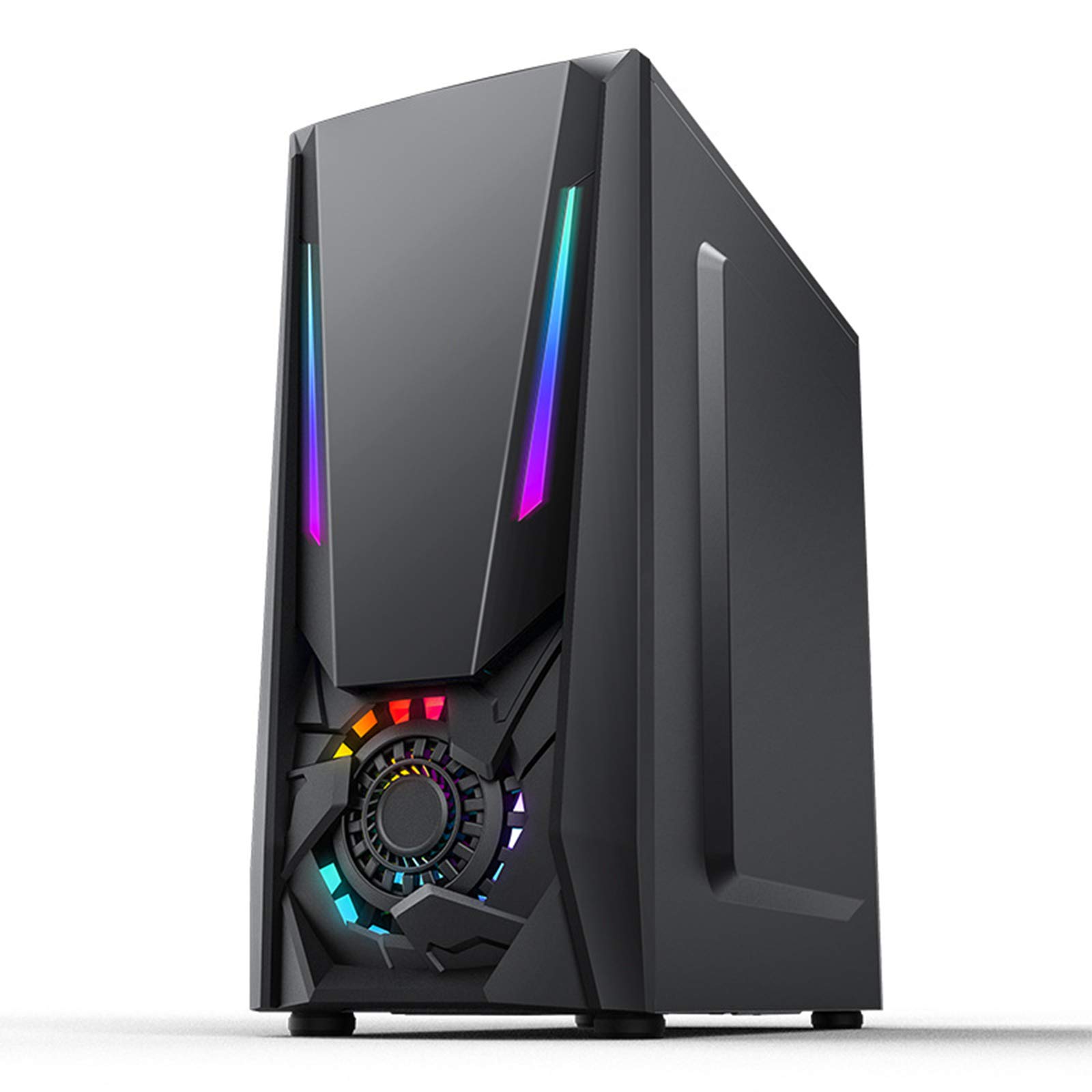 Caso Computer Case ATX Mid Tower PC Gaming - Porta USB Anteriore - Quick-Release Vetro temperato Pannello Laterale - Sistema di Gestione dei Cavi - Water-Cooling Ready - Nero/Bianco,Nero