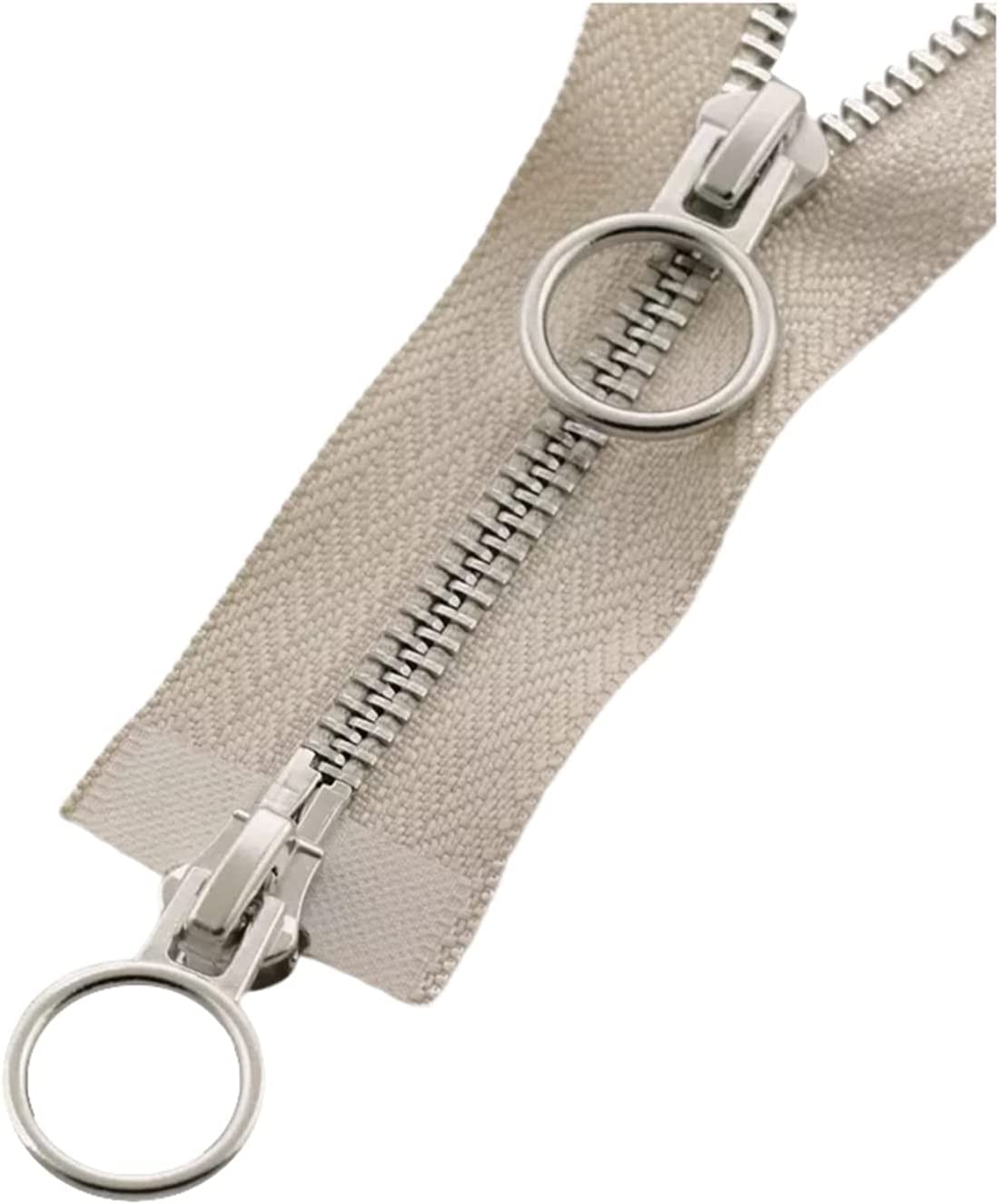1 szt. 5# podwójne suwaki otwarty metalowy zamek błyskawiczny z automatyczną blokadą do płaszcza, kurtek puchowych, szycia(White,90cm)