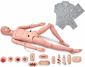 Male Female Nursing Mannequins Medical Dummy Simulator Nurse Practice Model Training Manikin Full-Featured Senior Nursing Internship Mannequin with Trauma Care Training 170Cm (Man)