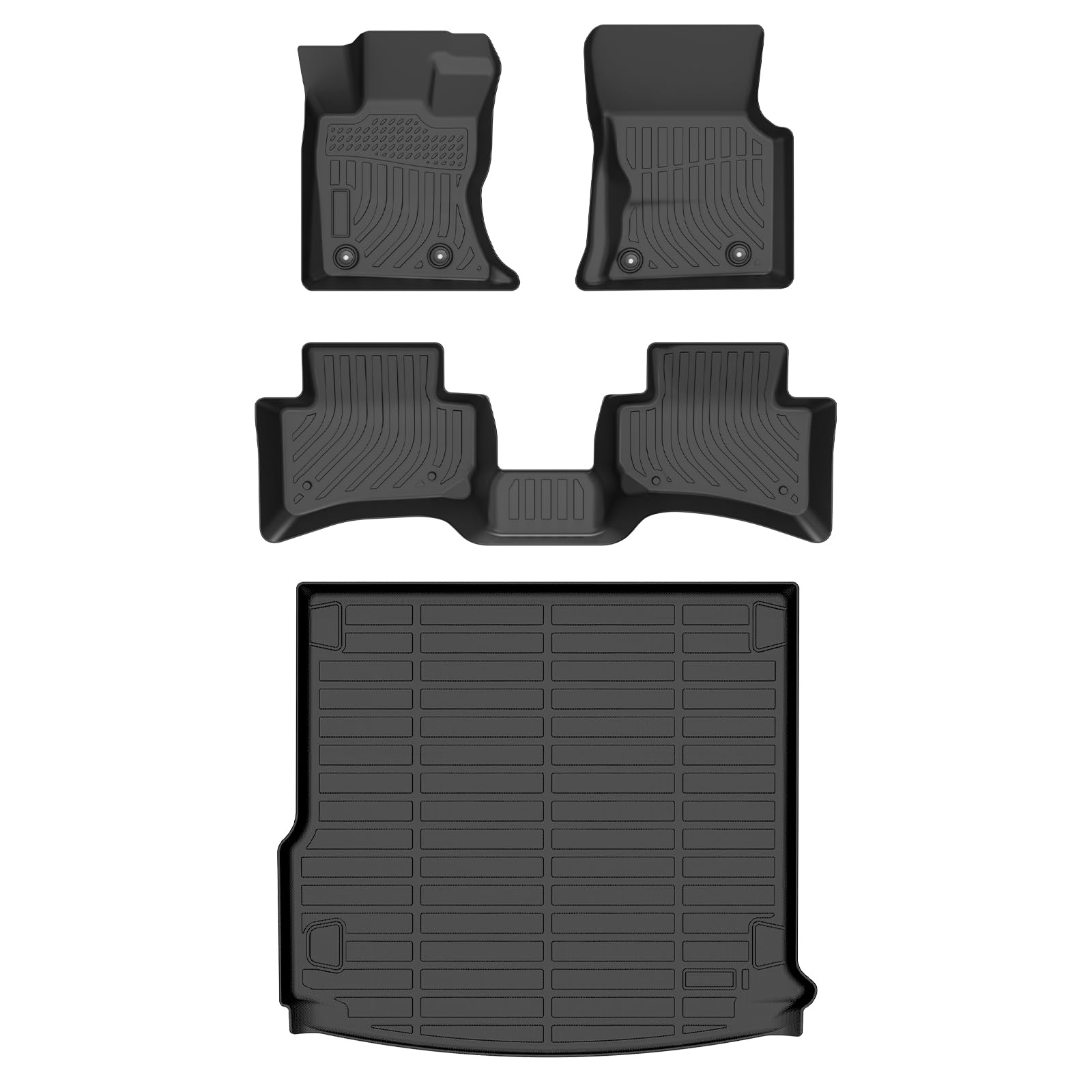 Floor Mats &amp; Cargo Liner for Range Rover Velar 2021-2025 2026, All Weather Automotive TPE Floor Liners Set Anti-Slip Waterproof Accessories (Car Mats+Trunk Mat) Black