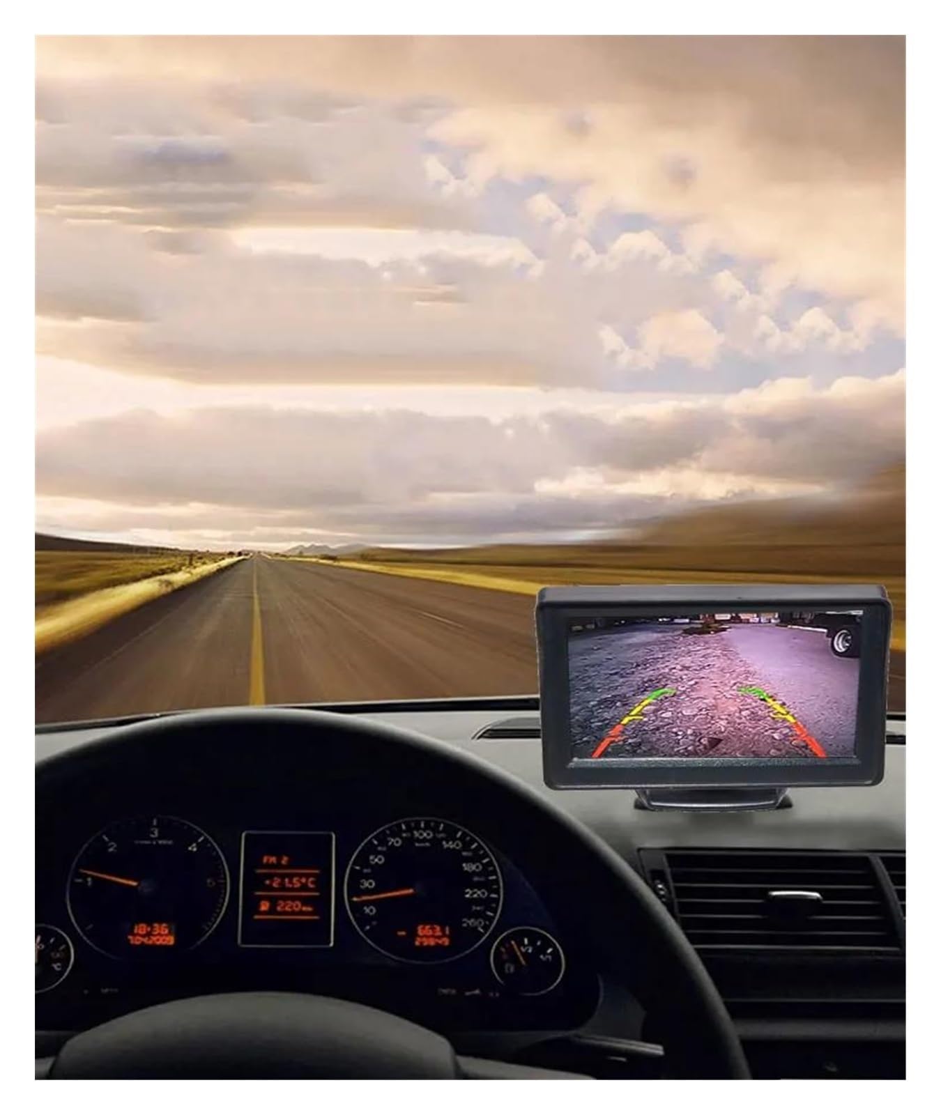 Samochodowa kamera cofania, duży kolorowy wyświetlacz TFT LCD 4,3 cala, rozdzielczość 480 × 365, zasilacz 9-36 V DC