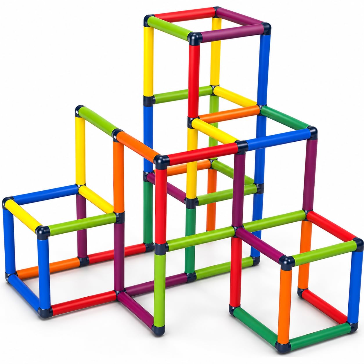 Generisch Move and Stic, piramide da arrampicata ZOE multicolore, struttura da arrampicata per bambini, per interni ed esterni, sistema modulare, giocattolo da arrampicata espandibile, resistente alle