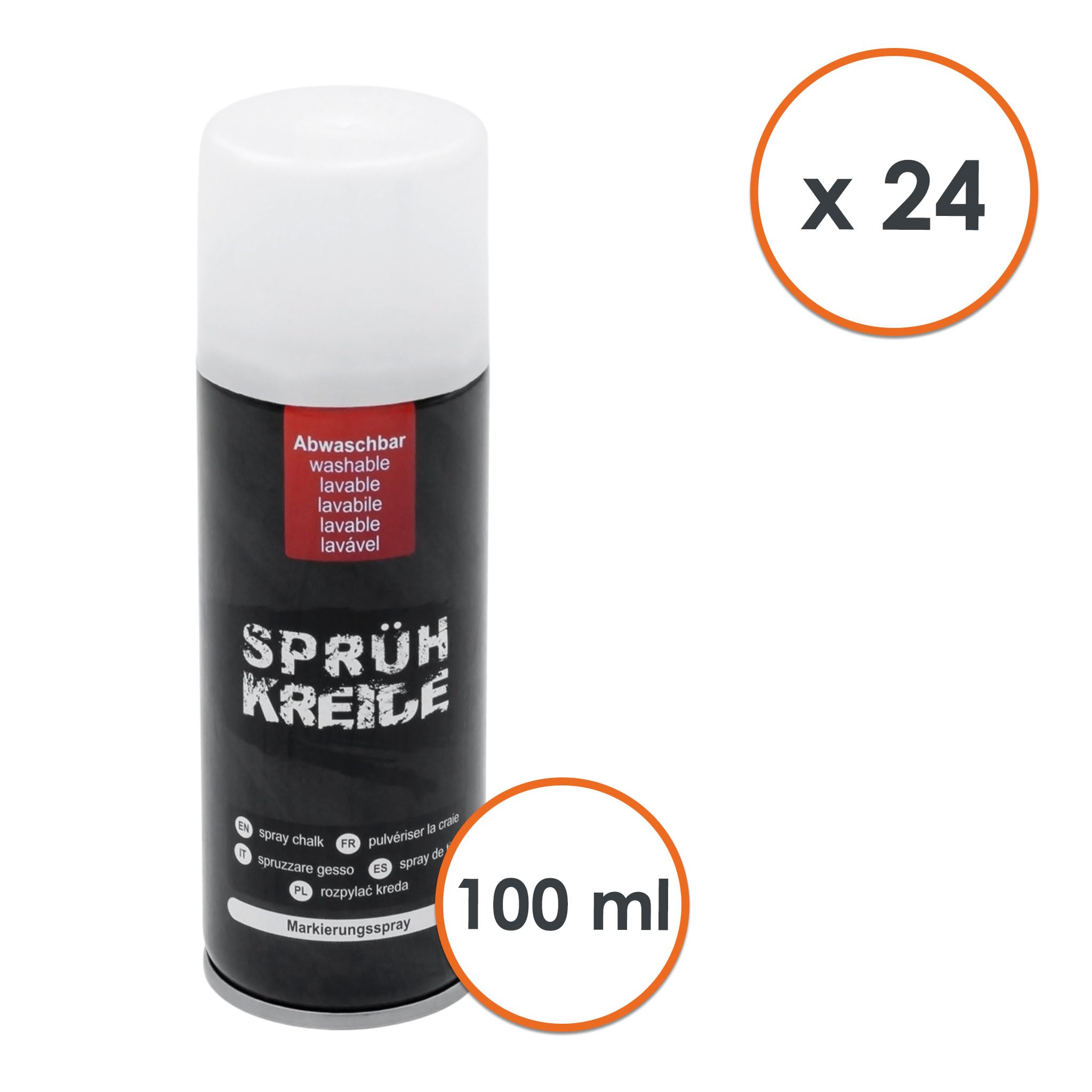 Spetebo Lot de 24 craies en spray blanches 100 ml marquage extérieur lavable