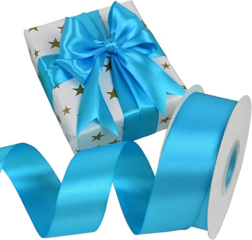 Miniatura 44 de Cinta de satén rosa polvoriento de doble cara de 1/4 pulgadas x 50 yardas, cintas de poliéster polvorientas para envolver regalos, cinta de tela