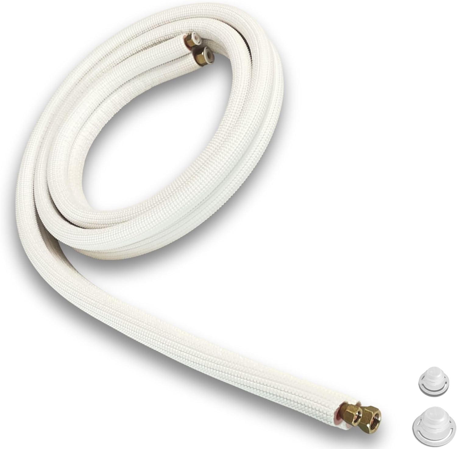 Cloud Fire 10 Ft Aluminum HVAC Line Set 1/4 & 3/8 Inch for Mini Split AC, Flexible High-Pressure Pipes with Fittings, Compatible 9000-12000 BTU Systems 10 Ft 1/4"&3/8"