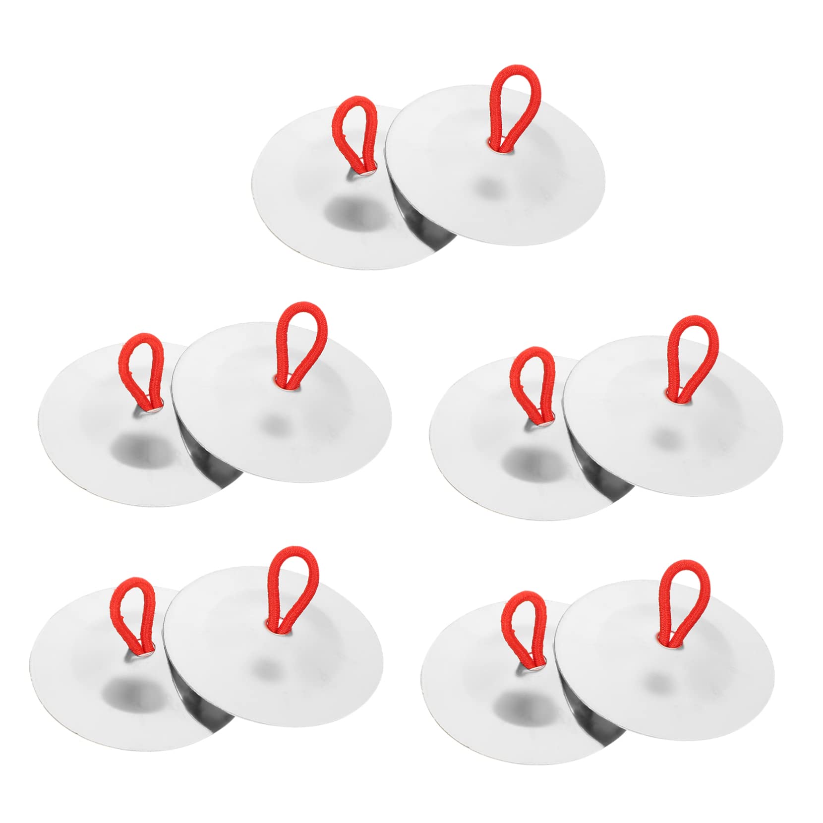 Toddmomy Stainless Steel Finger Cymbals 5 Pairs Hand Instruments for Boys and Girls Music Training