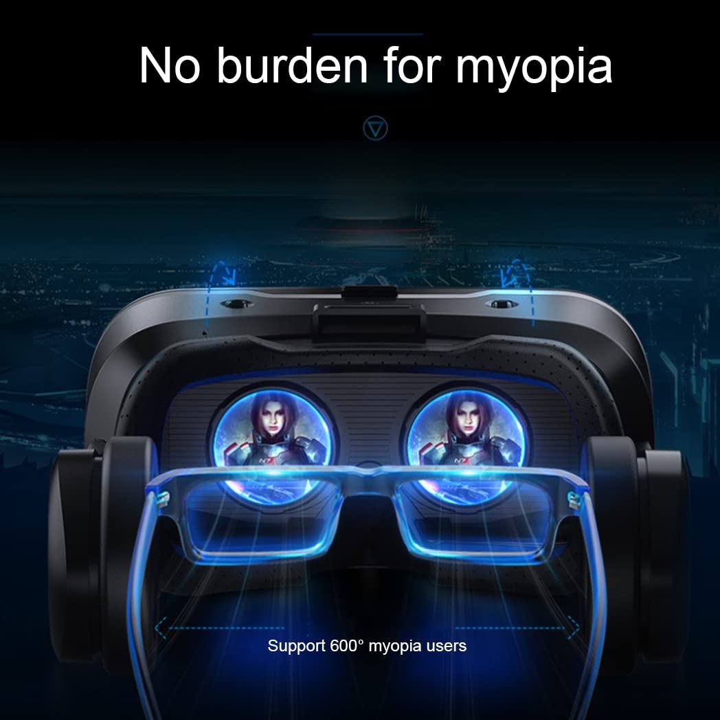 Gafas de Realidad Virtual, 3D VR Gafas con Controlador Bluetooth para Juegos Visión Panorámico VR Glasses para iPhone 13 Pro Max/13 Pro/13/12/11, para Samsung Galaxy S21, Huawei, Xiaomi