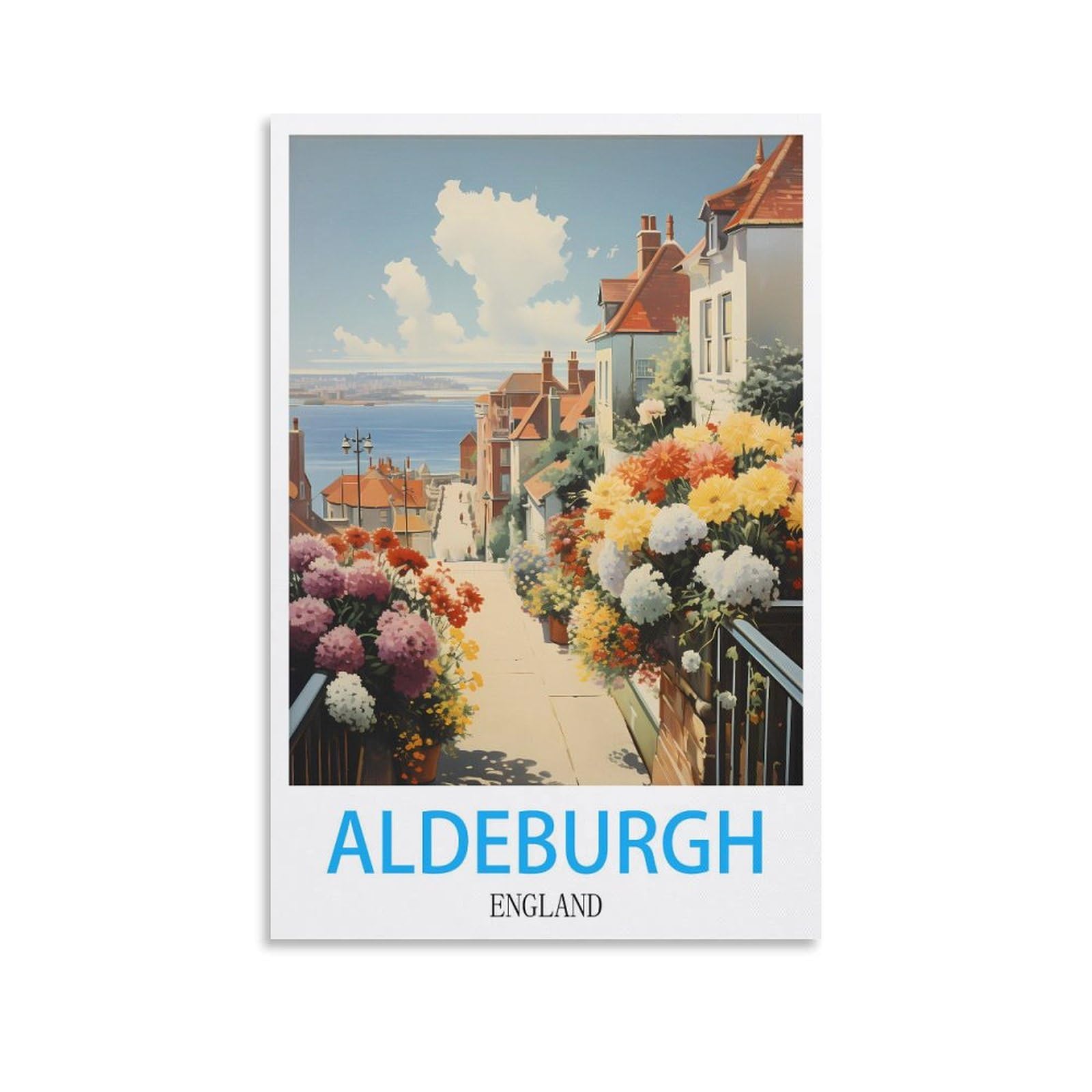 Retro Vintage Wall tin Plaque,Aldeburgh Englands,Art Plaque Poster Wall Decor for Home Tool Room Bar Club Restaurant Cafe 30x40cm