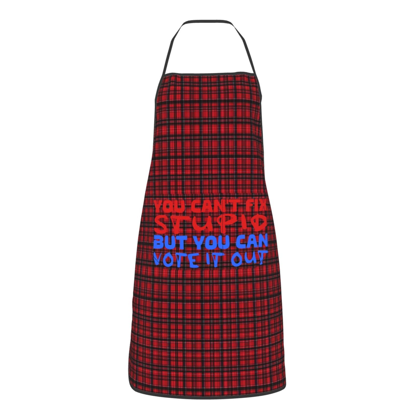 nopicsn You Can't Fix Stupid but You Can Vote It Out Apron for cooking with Pockets Women Men Kitchen Chef Funny Aprons