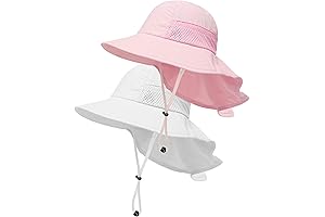 Kids UPF 50+ Sun Hat Bucket with Adjustable Chin Strap (Toddler & Kids, 2 Pack)