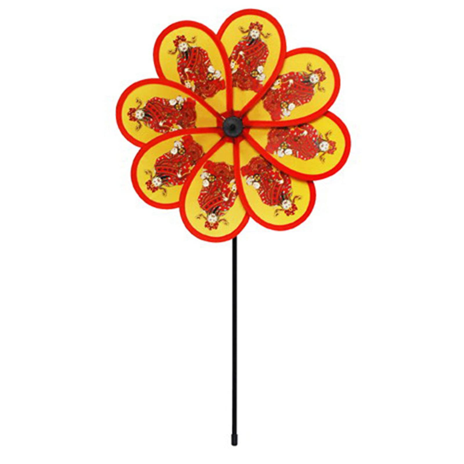 8 Chinese Wind Spinners God of Wealth Windmills Pinwheels for Garden Yard Indoor Outdoor Ornament Kids Toy Garden Windmill