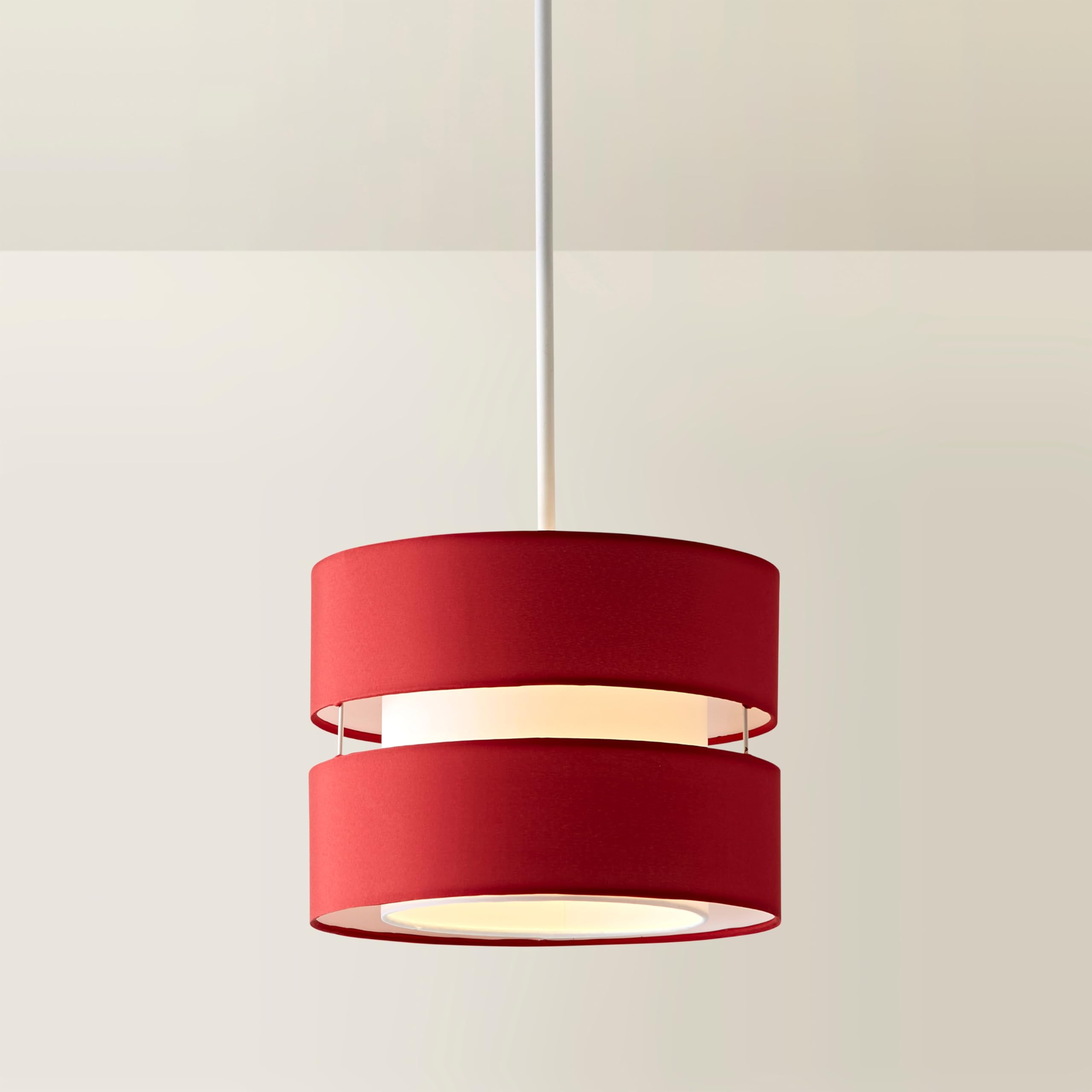 Valuelights Unisex Red Sophia 26Cm Drum Easy Fit Ceiling Pendant Light Lamp Shade In 10 Inches