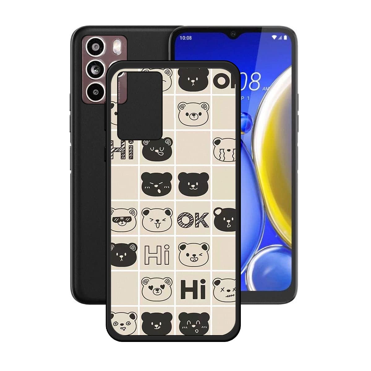 LCEHTOGYE Cover per HTC U23 PRO,Nero Custodie Morbido Silicone Case