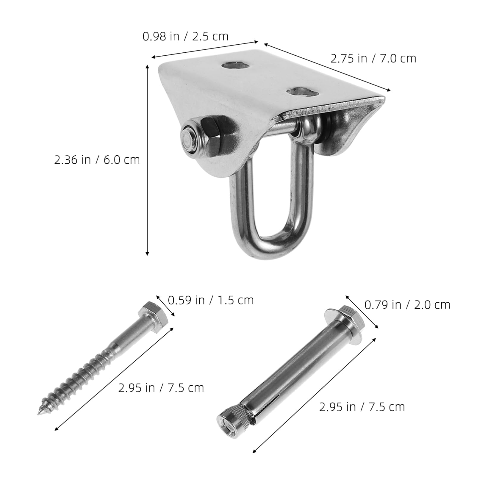 Abaodam Set Stainless Steel Swivel Hangers Set Rotating Hooks for Hammock Chair Easy Installation Heavy Duty Ceiling Mount Hardware for Use