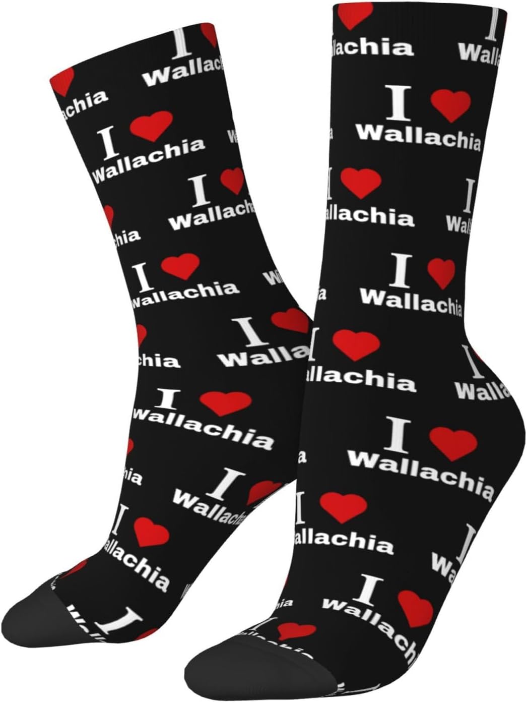 I love Wallachia Socks For Men Women Sport Crew Athletic Running Wicking Socks