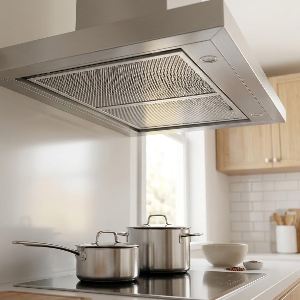 Filtro de grasa metálico 350 x 400 mm para campana de cocina lavable (2
