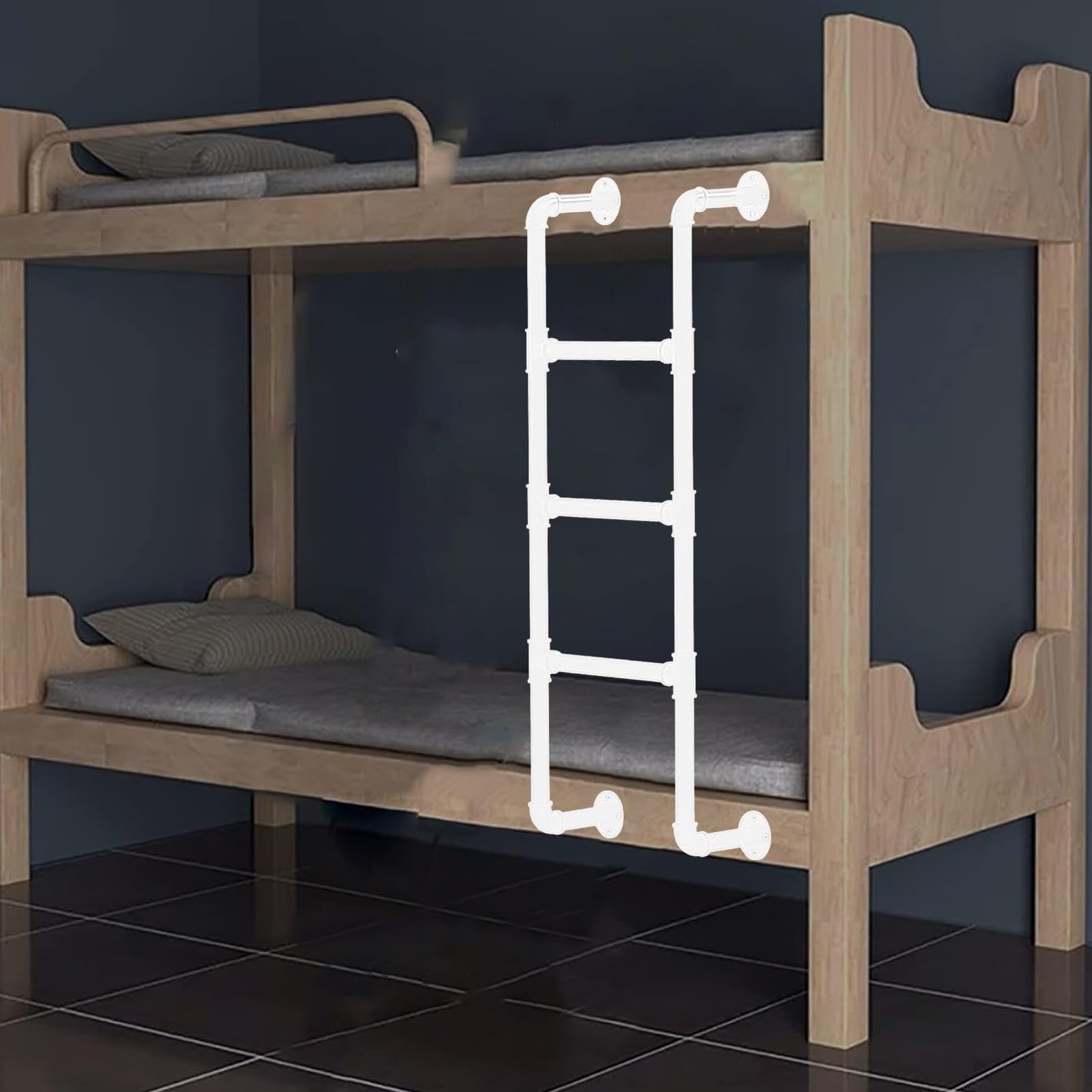Wall Fixed Ladder, Wall Mounted Iron Loft Bed Ladder, 100-300cm(160cm/63in)