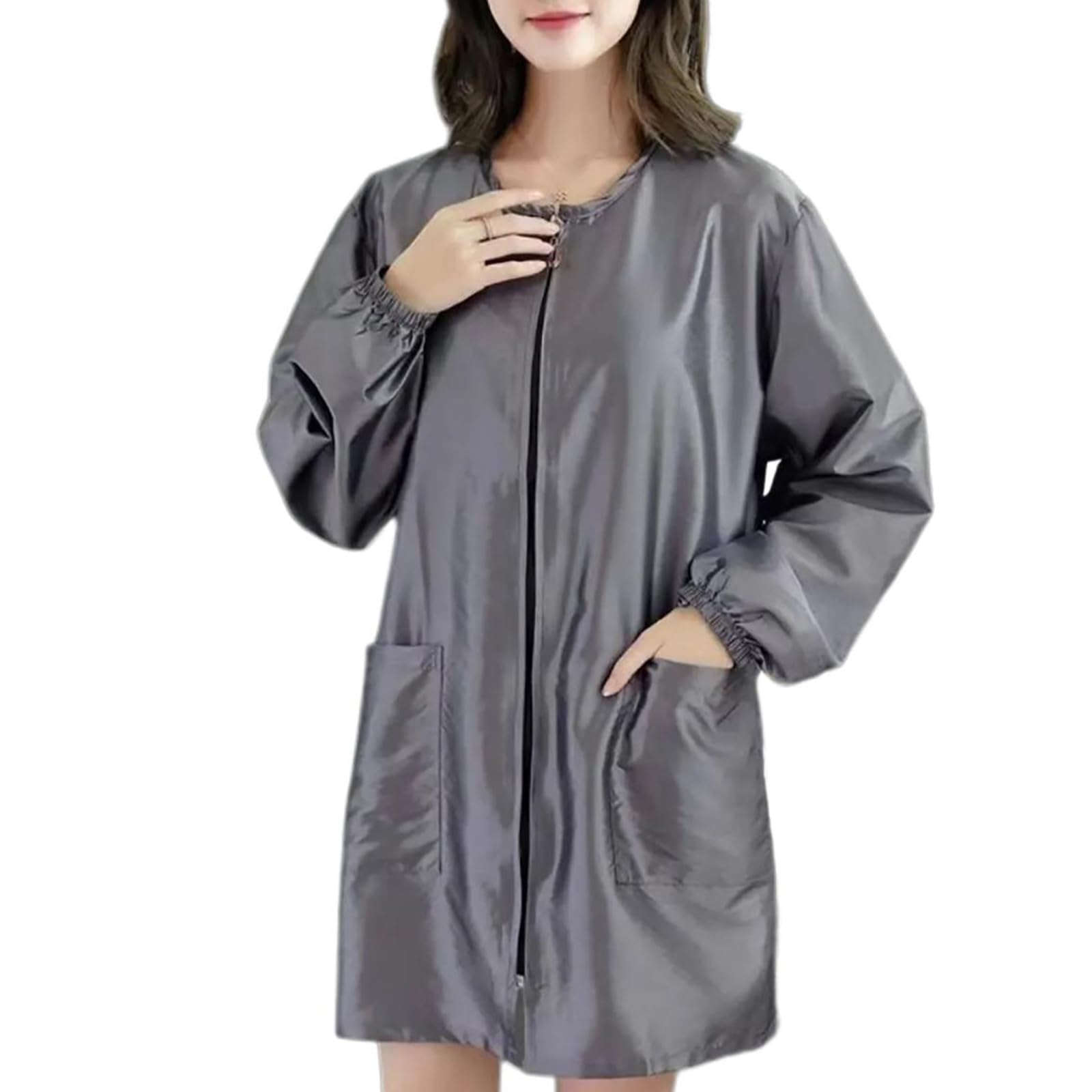Tablier De Coiffure Anti-poils Manteau Travail À Manches Courtes/longues Avec Poche Pour Salons Et Animaleries Manteau Travail Coiffure Blouse Coiffeur