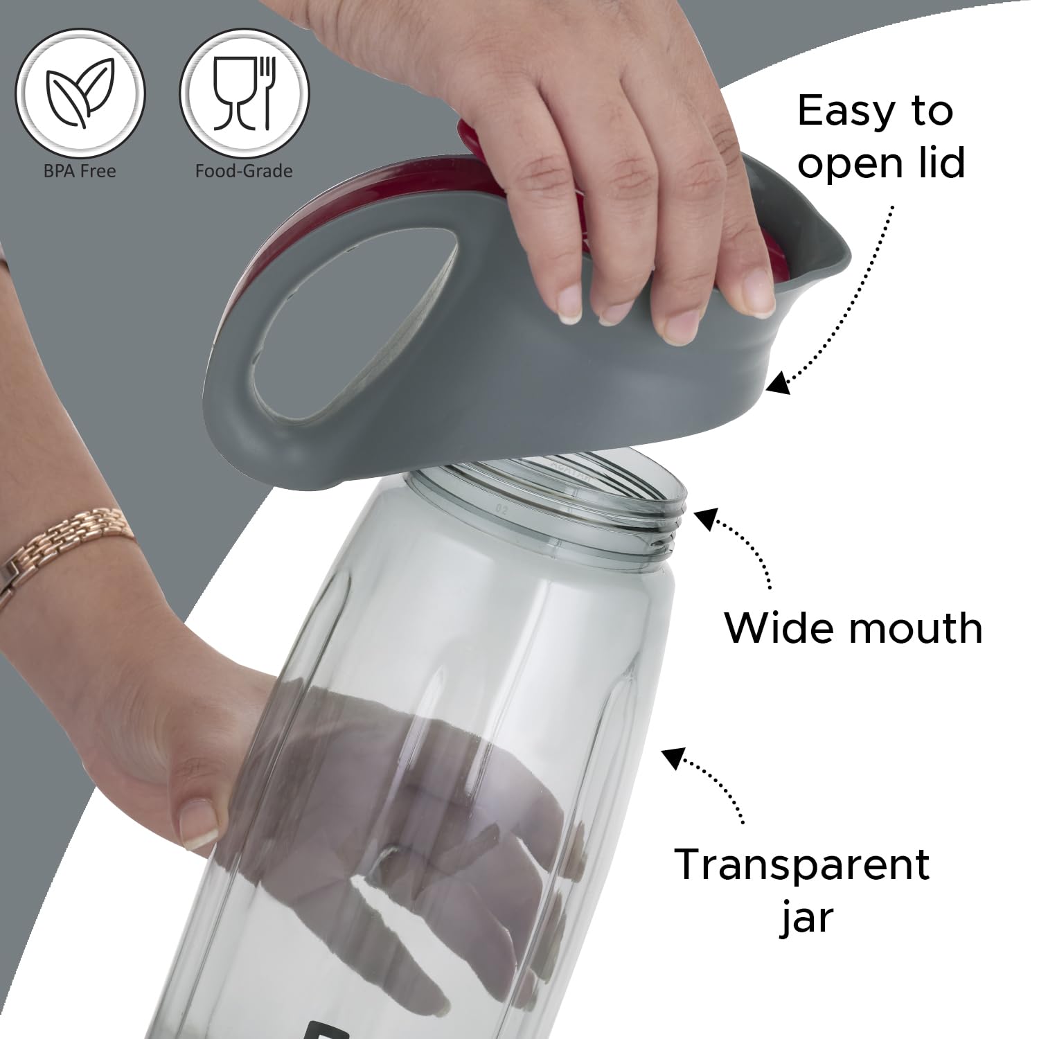 Nayasa Aviator Pitcher - 1650ml Leak-Proof & BPA Free -5