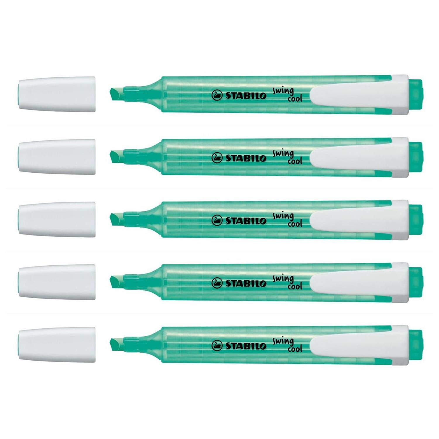 Stabilo Swing Cool Highlighter Pens – (Pack of 5 Paste (1 – 4 mm Turquoise