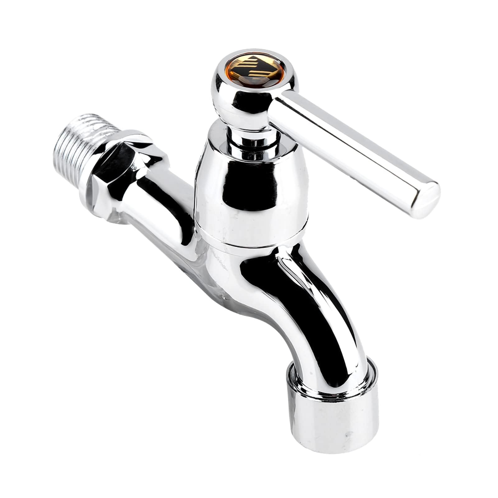 Rubinetto Plastica Cromata per Bagno e Lavanderia | Rubinetto Acqua Fredda Singolo per Lavatrice Vasca e Giardino Esterno | Accessorio Idraulico Multifunzionale