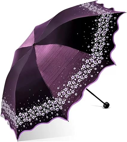Black rubber umbrella sun umbrella sunshade rain or shine umbrella folding umbrella