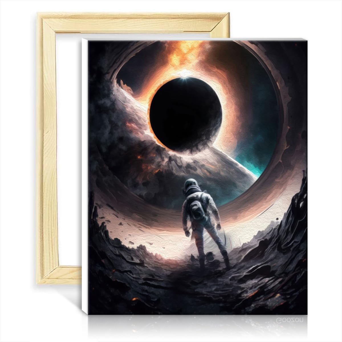 TANGFEIY Oil Painting Black Hole DIY Paint by Numbers Kits with Brushes Acrylic Pigment Digital Painting Pictures for Home Wall Decor Gifts No Frame(30x40cm)