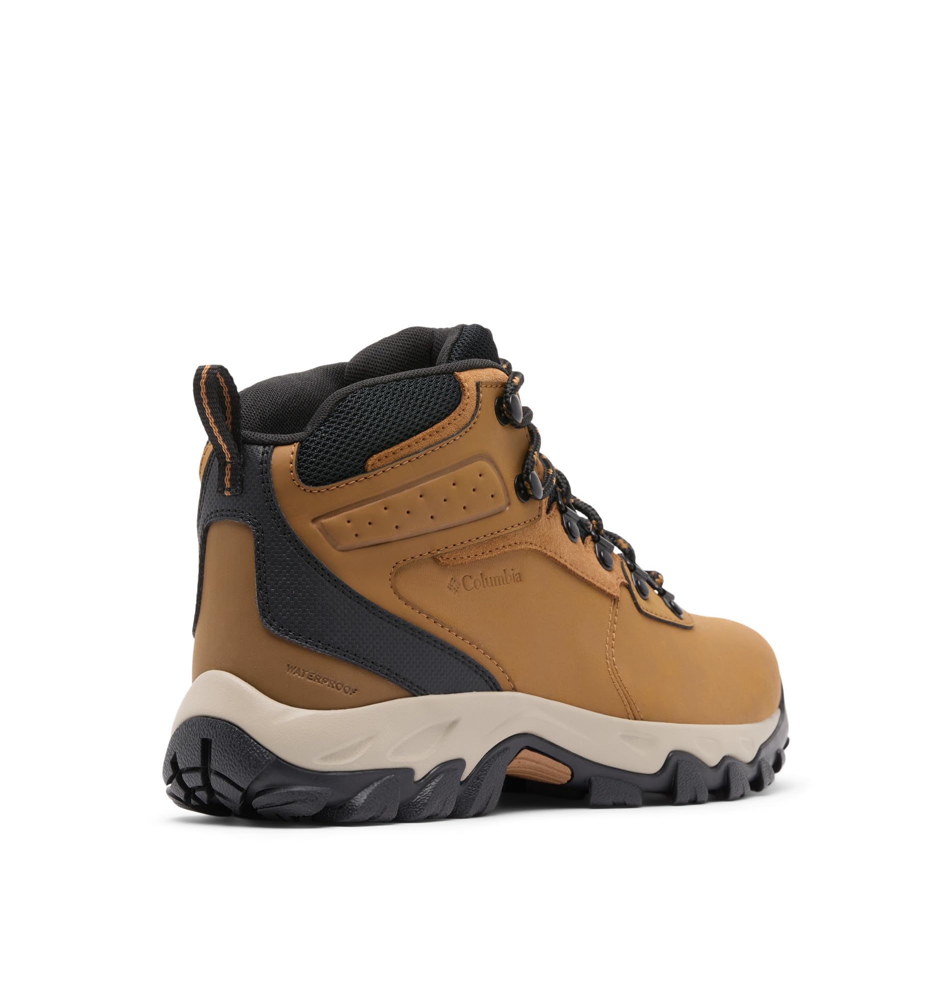 Columbia Newton Ridge Plus 2 Wp, Scarponi da trekking ed escursionismo impermeabili a vita media Uomo, Elk/Black, 50 EU | Waterproof leather hiker with cushioned support; Color: Elk, Black, Size: 16 UK