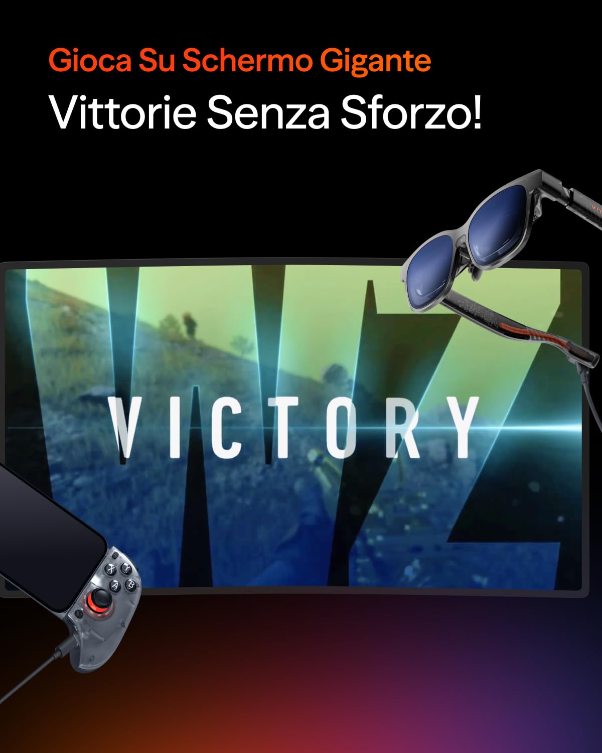 VITURE x 8BitDo Ultimate Mobile Gaming Controller - Primo al mondo per XR | USB-C latenza minima, stick Hall, gioco+carica, perf professionali Android