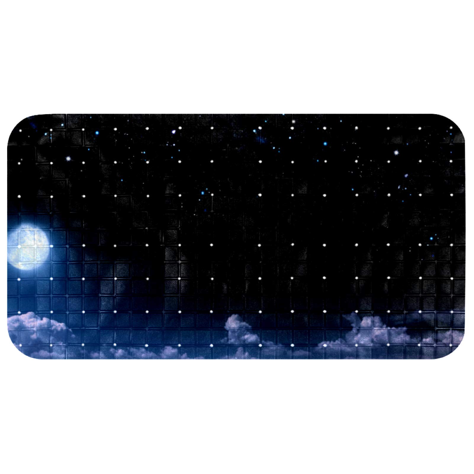 Alfombrilla antideslizante para baño infantil segura de 37,3 x 68,3 cm con diseño de nube