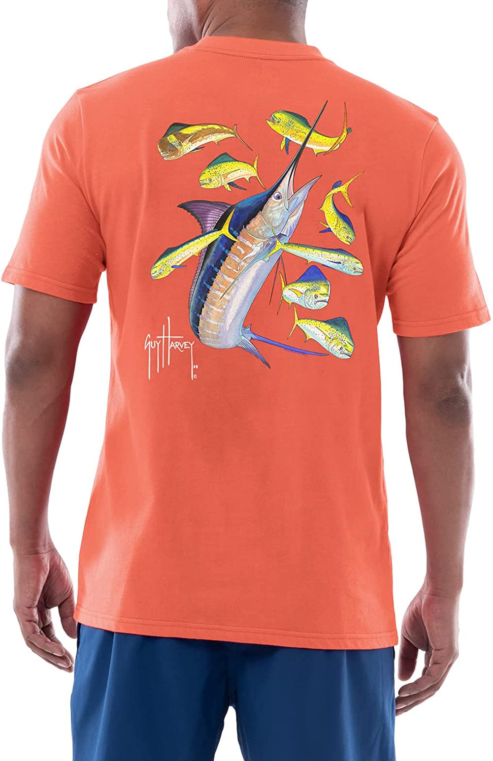 Guy Harvey Men's Palm Silos Short Sleeve T-Shirt