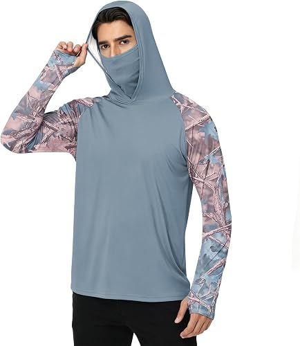 Fishing Long Sleeve Shirts for Men Sudaderas para Hombre Uv Protection Face Mask