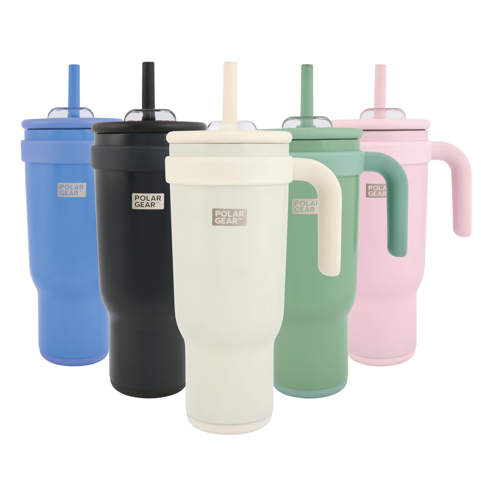 Polar Gear Stainless Steel Water Bottle with Straw - 1.1L Double Wall Insulated Tumbler with Straw and Lid - BPA- Free Leakproof Water Flask - Drinks Bottle Keeps Drinks Hot or Cold for Hours