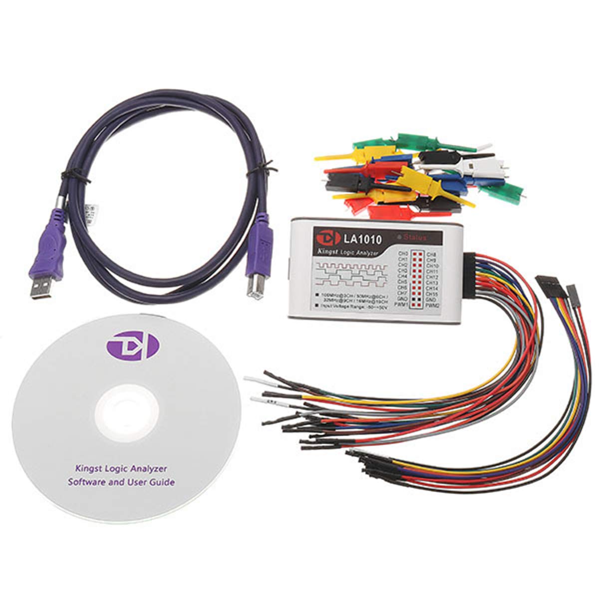 Logic Analyzer LA1010 100M-Frequenzanalysator USB 2.0/3.0 16-Kanal Einstellbar integrierter PWM Generator