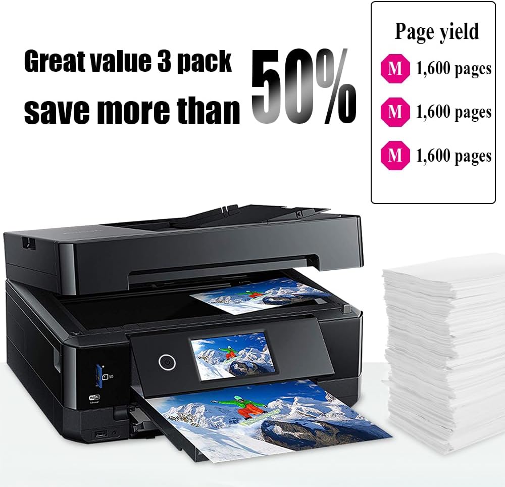 NoahArk 3 Packs 952XL Compatible Ink Cartridges Replacement for 952 952XL High-Capacity use for Officejet Pro 7740 8210 8710 8720 8740 8715 7720 8725 8730 8735 8745 Printer (3 Magenta)