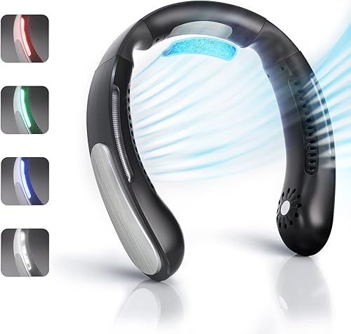 ZAPAL Aire acondicionado de cuello de ventilador ventilador de cuello de enfriamiento envolvente ventilador de cuello portátil recargable por LED