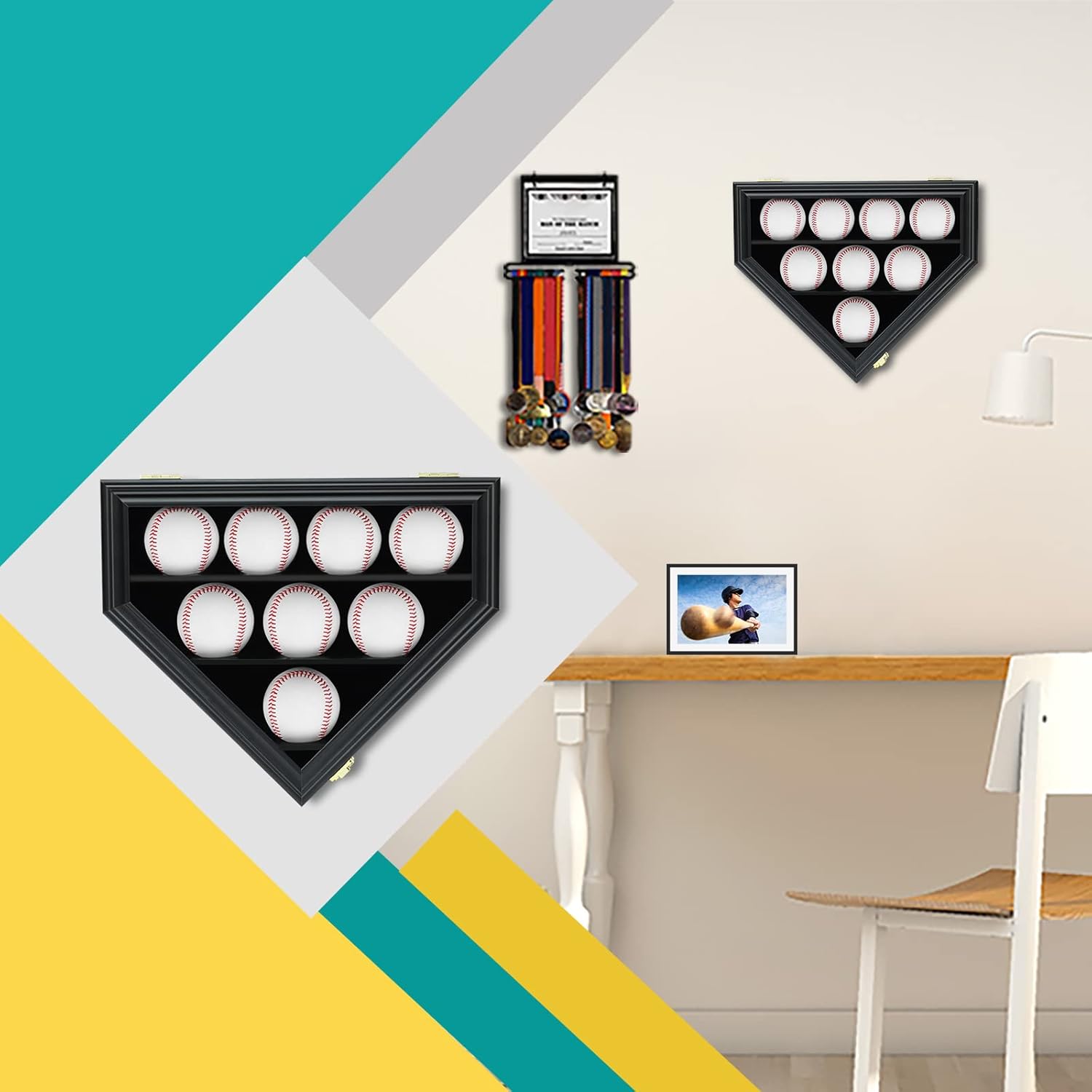 Buy 8 Baseball Display Case Wall Mount Lockable Anti Fade Holders