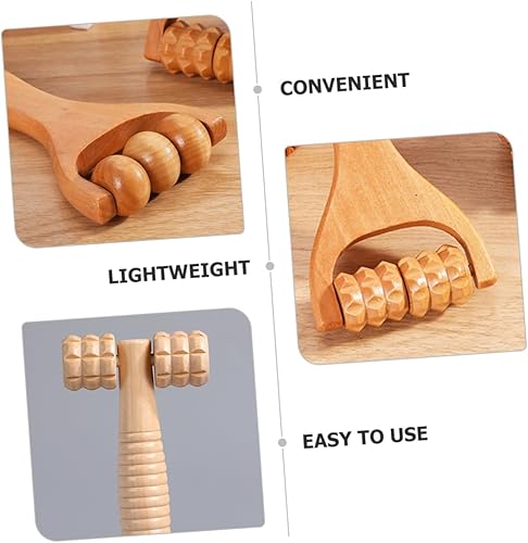 Miniatura 8 de Juego de 3 rodillos de masaje de madera, herramienta multifuncional para masaje corporal y pies, para alivio de tejido profundo, relajación muscular