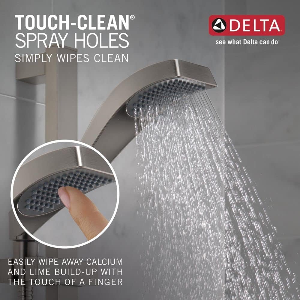 Delta Faucet Dryden Single-Spray Touch-Clean Wall-Mount Slide Bar Hand Held Shower with Hose, Stainless 57051-SS