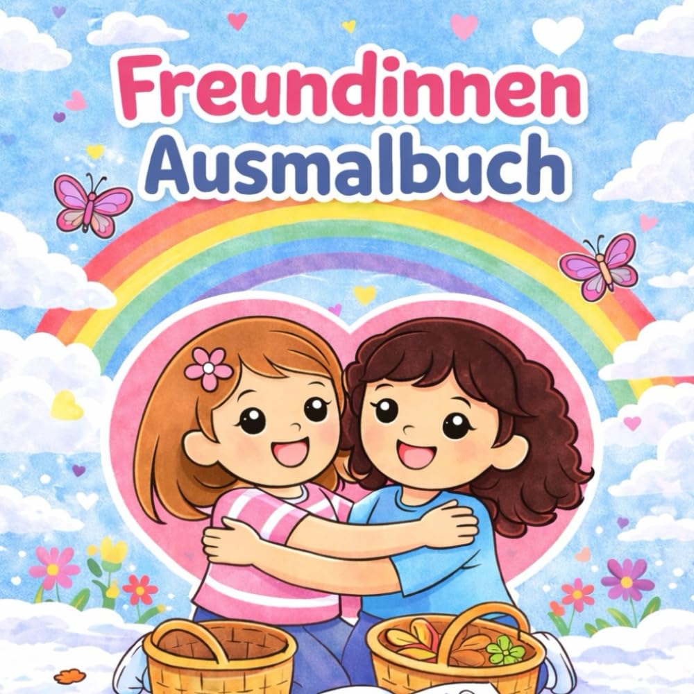 Freundinnen Ausmalbuch: Ein liebevolles Malbuch über Freundschaft, Spielen und gemeinsame Abenteuer für Kinder ab 3 Jahren