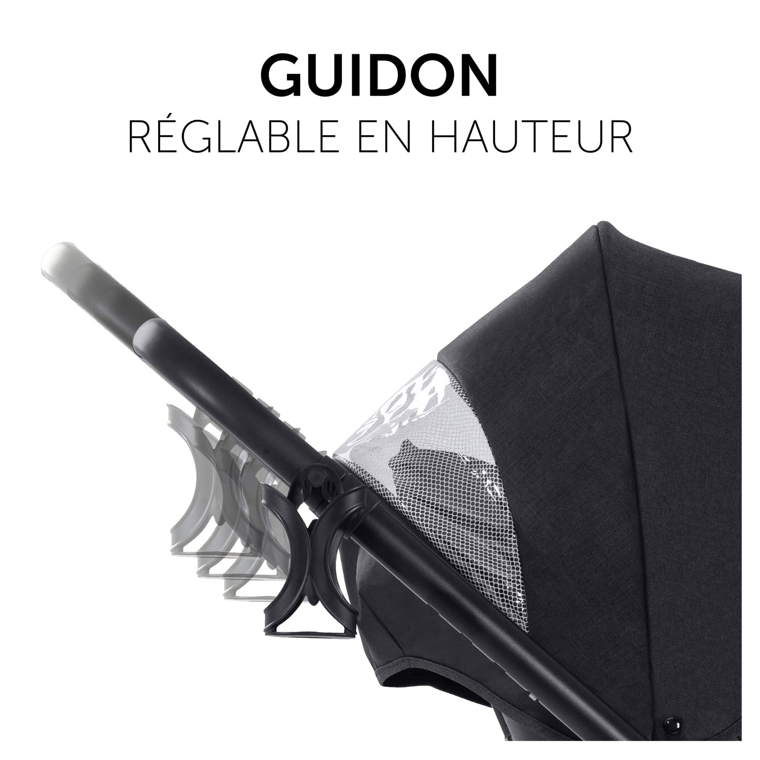 hauck Poussette 2 en 1 Saturn R Duoset, dès Naissance jusqu'à 22 kg, Inclus Nacelle Bébé, Siège Réversible et Inclinable, Pliable, Réglable, Porte-gobelet, UPF 50+, Panier jusqu'à 3 kg, Noir