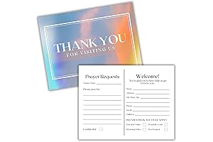 Church Visitor Cards for Welcoming and Prayer Requests (50 Pack)