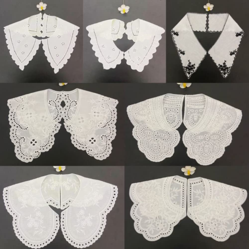 Eleee 5 Pezzi Collari Floreali In Pizzo Regolabili – Accessori Moda Donna Per Abiti, Fai Da Te E Decorazioni - copertina