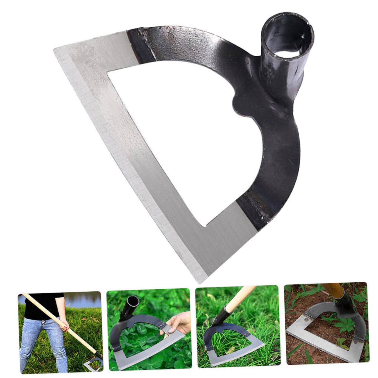 HOMSFOU Zappetta da Giardino in Acciaio Inox, Design Cavo, Robusta
