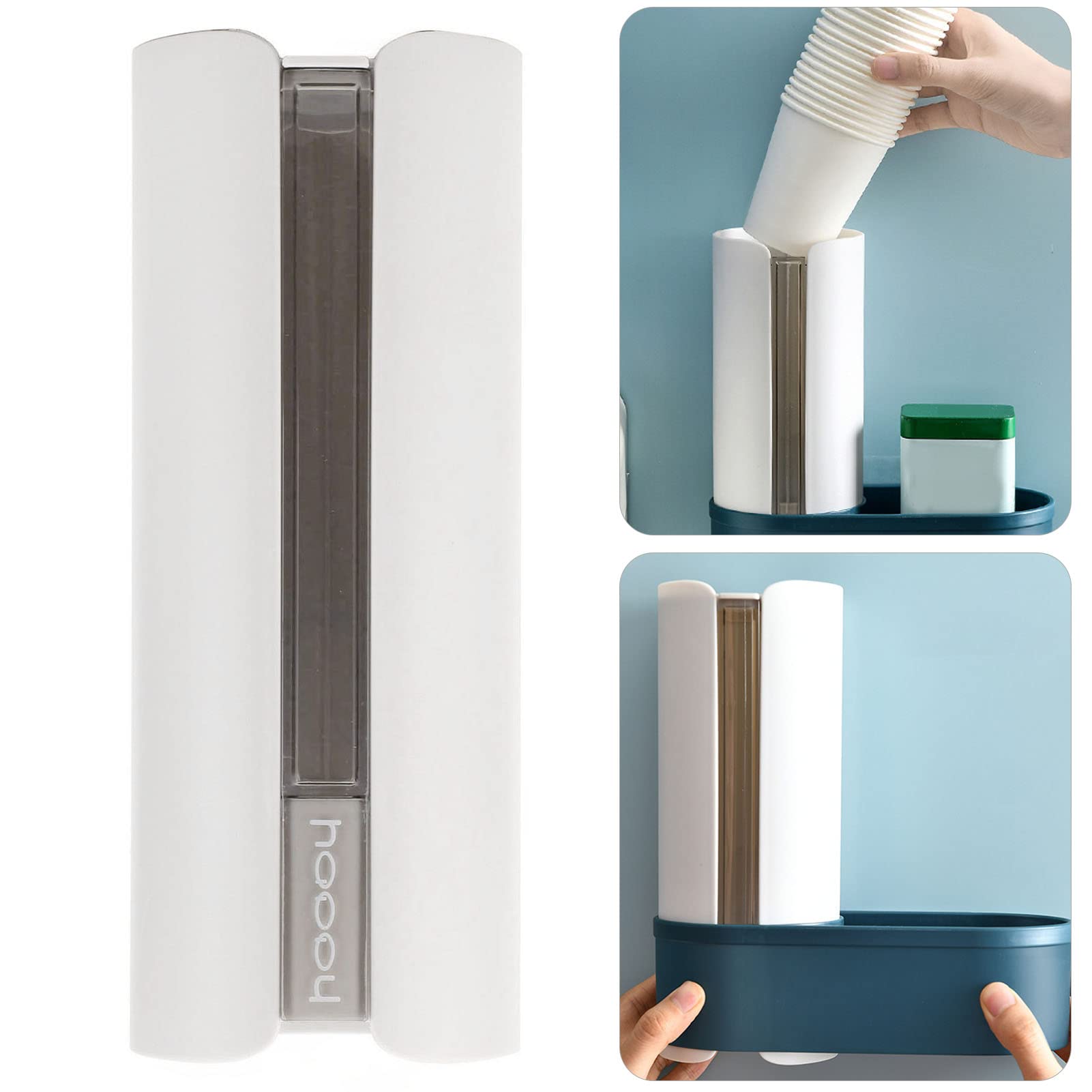 Cup Dispenser, Cup Holder Wall Mount for Placing Brewing Products, Universal Water Cooler Cup Dispenser Suitable for Single Layer Paper Cup for Thickened Paper Cup and Plastic