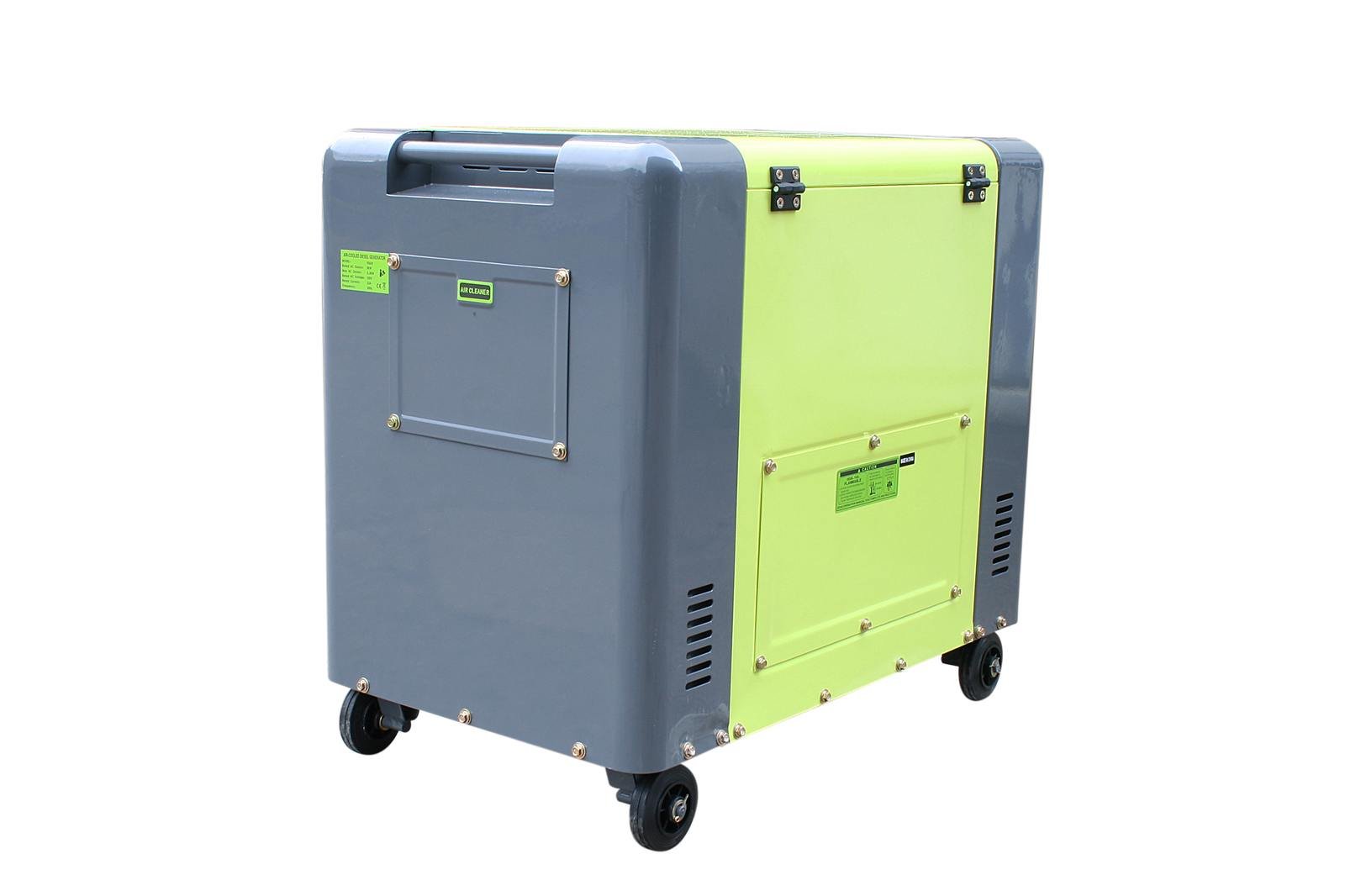 Generador eléctrico diésel insonorizado tipo Panda grupo electrógeno 5.5kW 230V