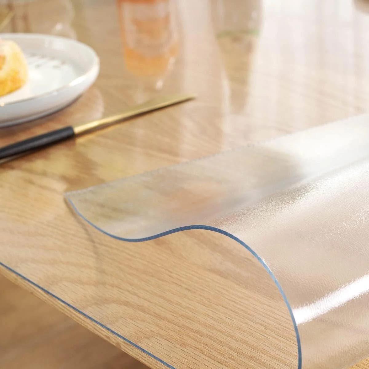 QBYRSSS Transparent Table Cover Protector Transparent Table Cover 200x100cm 2mm/3mm Waterproof Table Protector Custom Matte Tablecloth Durable Clear Surface Ideal for Dining & Events