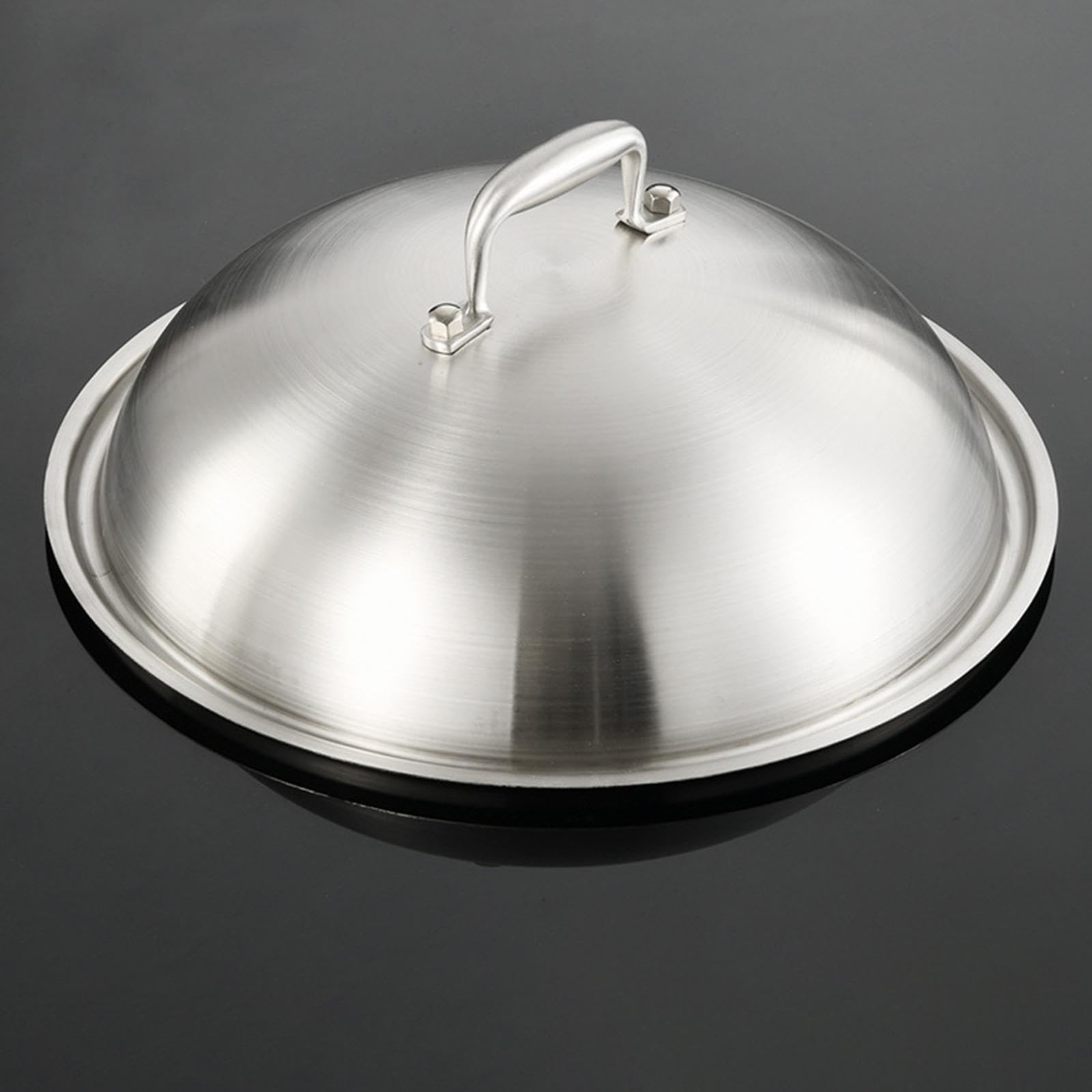 Qectial Tapa de Acero Inoxidable Universal Cubierta para Sartén Olla Superficie Pulida Antirayaduras Apta para Lavavajillas Adecuada para Fiestas y, 28 Cm de Diámetro