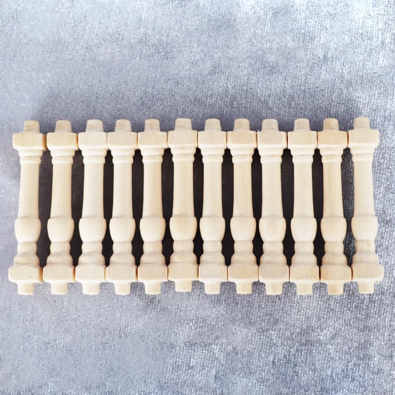 AirAds Dollhouse 1:12 Miniature Baluster Railing Post Staircase Furniture Chair Table Legs (Lot 12pcs)